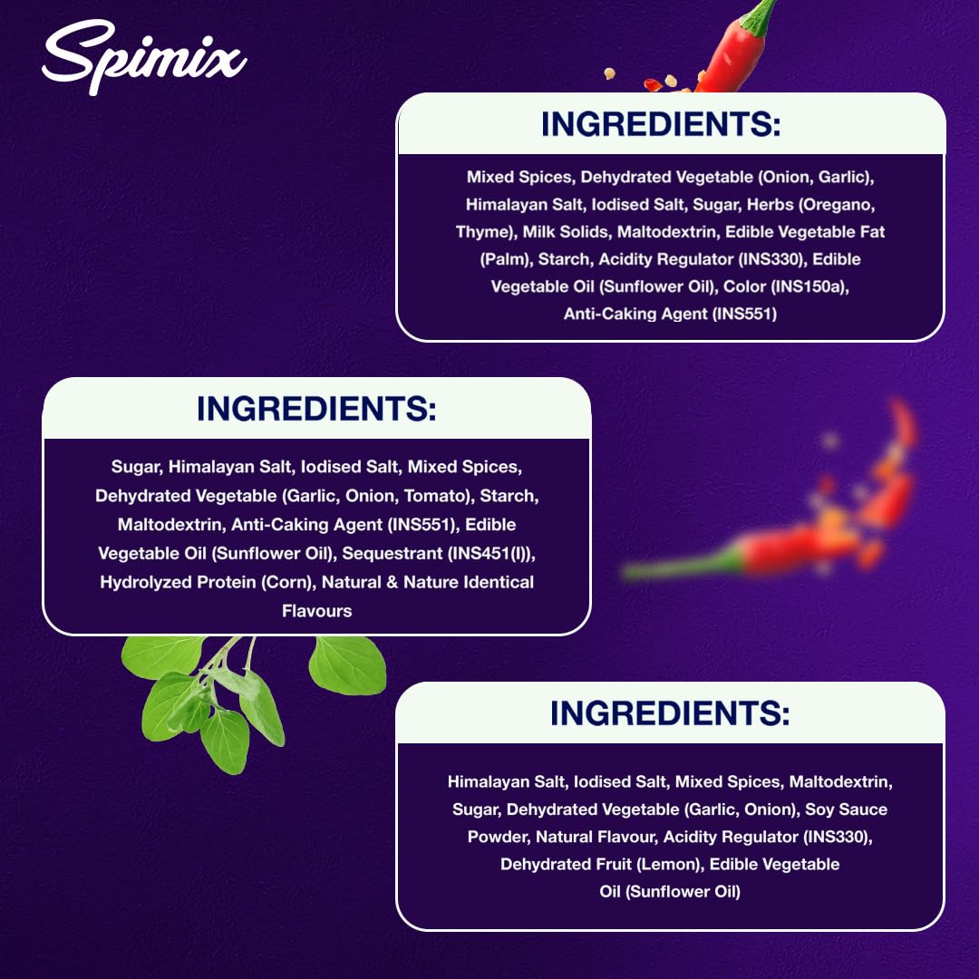 Spimix Bold & Spicy Combo | Cajun, Mexican & Peri Peri Seasoning with Vitamins