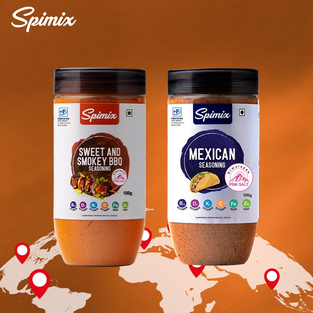 Spimix BBQ Lovers Combo | Sweet Smokey BBQ & Mexican Seasoning with Vitamins