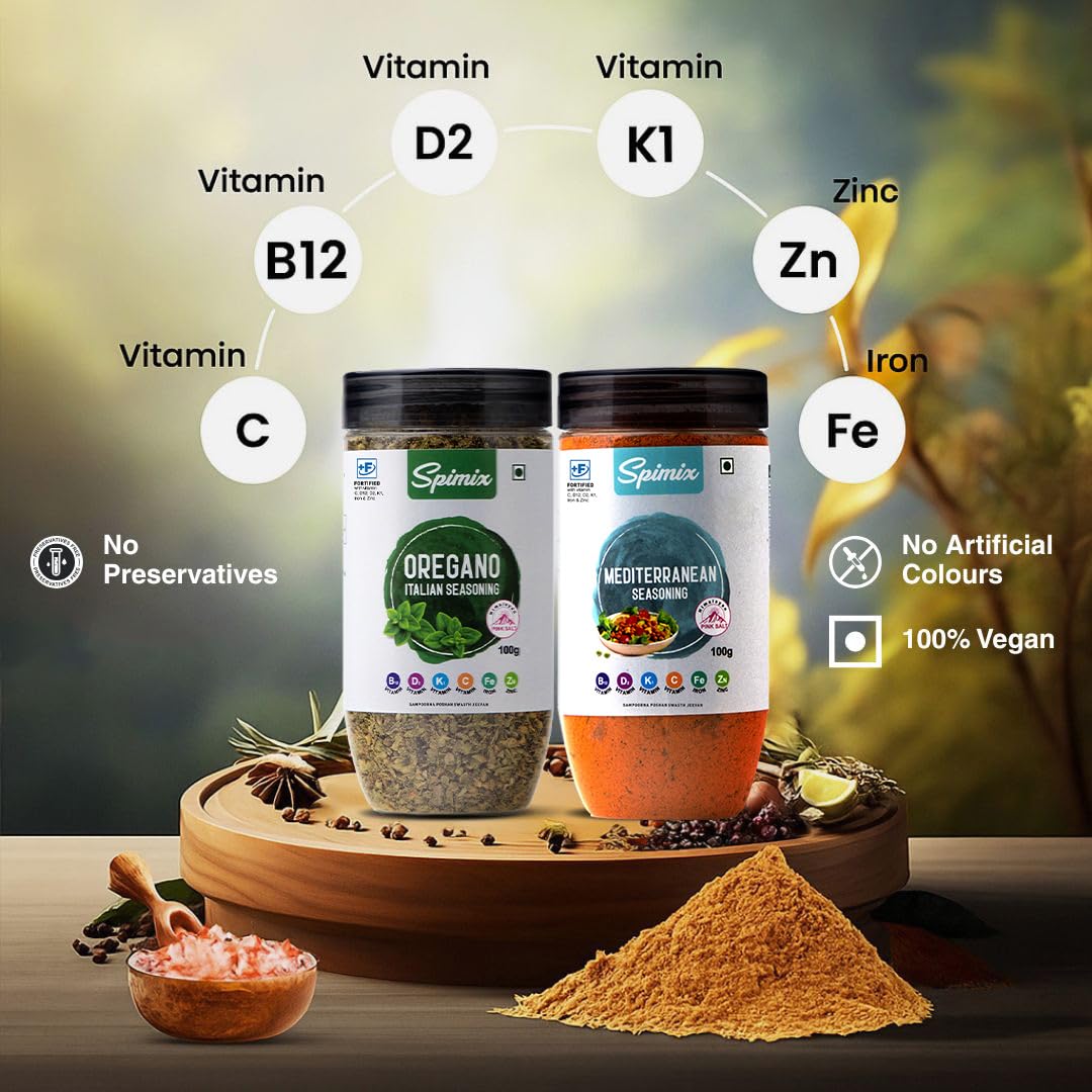 Spimix Herb & Aroma Duo | Oregano & Mediterranean Seasoning with added Vitamins