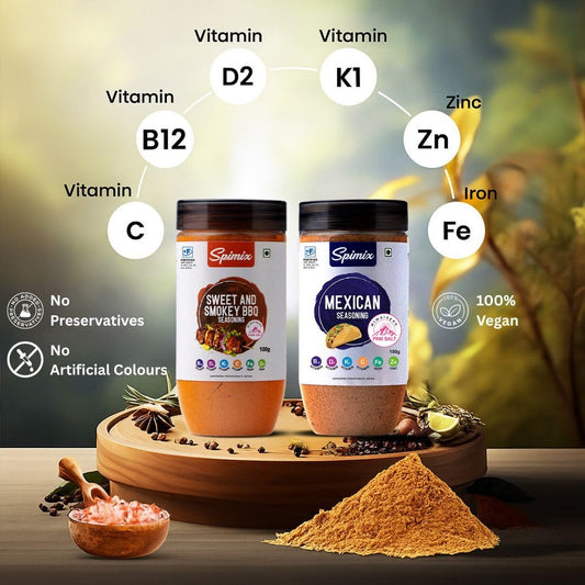 Spimix BBQ Lovers Combo | Sweet Smokey BBQ & Mexican Seasoning with Vitamins