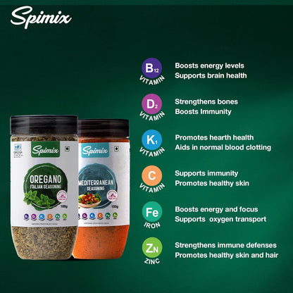 Spimix Herb & Aroma Duo | Oregano & Mediterranean Seasoning with added Vitamins