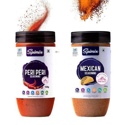 Spimix Snack Attack Duo | Peri Peri & Mexican Seasoning with vitamins