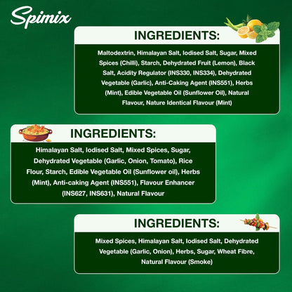 Spimix Indian Feast Combo | Hyderabadi Biryani, Tandoori Tikka & Nimbu Mirch Pudhina Seasoning with vitamins
